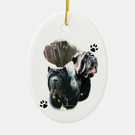 Napolitaans Mastiff Trio Keramisch Ornament