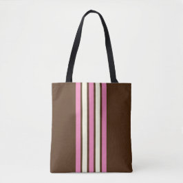 Napolitaanse Canvas tas (bruin, roze en crème)