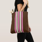 Napolitaanse Canvas tas (bruin, roze en crème) (Dichtbij)