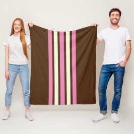 Napolitaanse gooi deken (bruin, roze en crème)