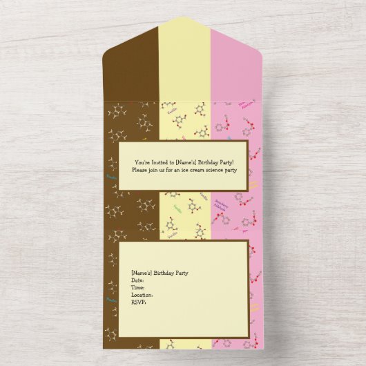 Napolitaanse Ice Cream Chemistry Science Party All In One Uitnodiging (Binnen)