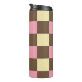 Napolitaanse Ice Cream Kleuren geruit patroon Thermosbeker (Geroteerd rechts)