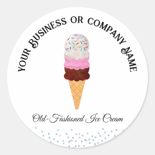 Napolitaanse ijskegel met sproeiers ronde sticker (Voorkant)