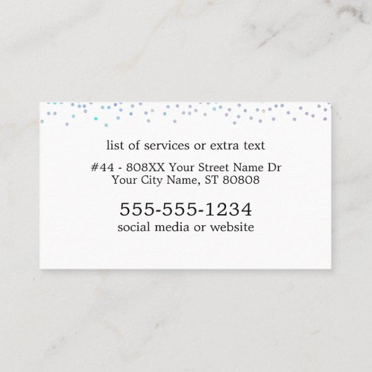 Napolitaanse ijskegel met sproeiers visitekaartje (Achterkant)