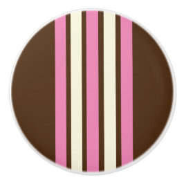 Napolitaanse keramische knop (bruin, roze en crème