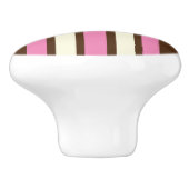 Napolitaanse keramische knop (bruin, roze en crème (Zijkant)