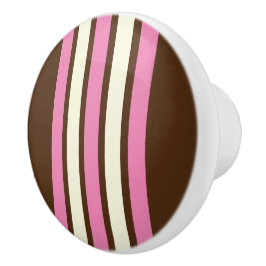 Napolitaanse keramische knop (bruin, roze en crème
