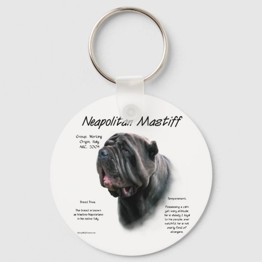 Napolitaanse Mastiff (bk) Geschiedenis Ontwerp Sleutelhanger (Voorkant)