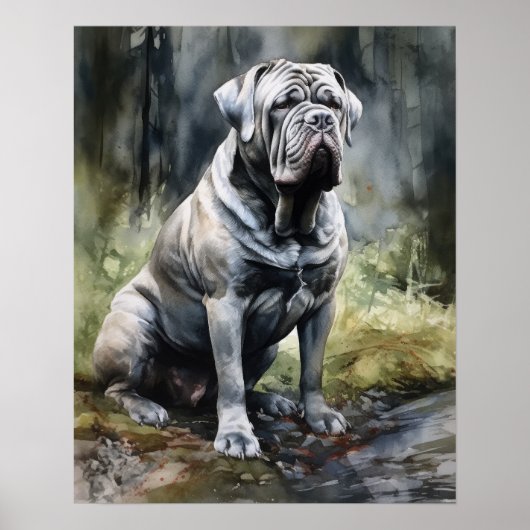 Napolitaanse Mastiff Dog Art Print Poster (Voorkant)