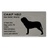 Napolitaanse Mastiff Dog Silhouet Houten Korrel St Magnetisch Visitekaartje (Voorkant)
