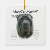 Napolitaanse Mastiff (grijs) Geschiedenis Ontwerp Keramisch Ornament (Achterkant)
