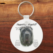 Napolitaanse Mastiff (grijs) Geschiedenis Ontwerp Sleutelhanger (Voorkant)