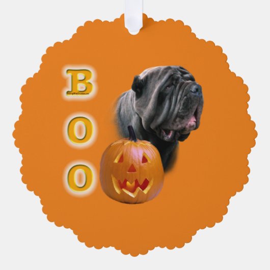 Napolitaanse Mastiff Halloween BOO Ornament Kaart (Voorkant)