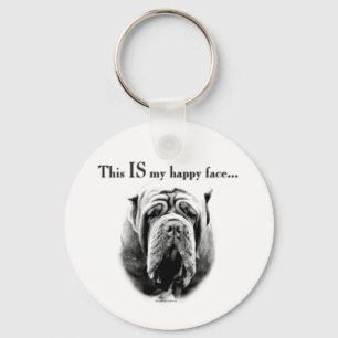 Napolitaanse Mastiff Happy Face Sleutelhanger