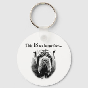 Napolitaanse Mastiff Happy Face Sleutelhanger