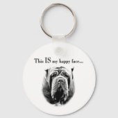 Napolitaanse Mastiff Happy Face Sleutelhanger (Achterkant)