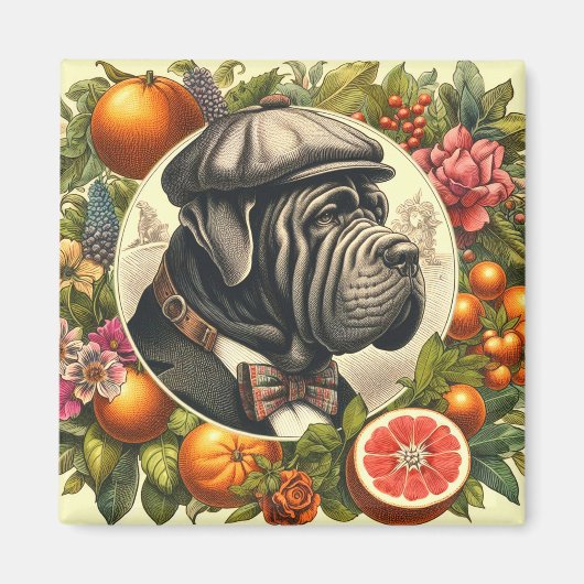 Napolitaanse Mastiff Illustratie Magneet (Voorkant)