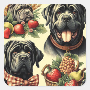 Napolitaanse Mastiff Illustratie Vierkante Sticker