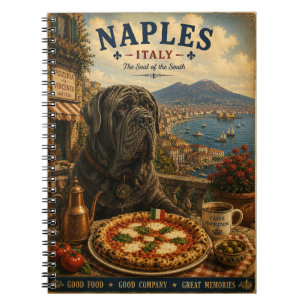 Napolitaanse Mastiff in Napels Vintage Reis Kunst Notitieboek