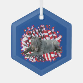 Napolitaanse Mastiff Patriot Glas Ornament
