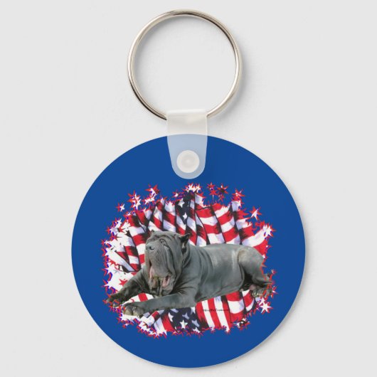 Napolitaanse Mastiff Patriot Sleutelhanger (Voorkant)