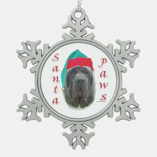 Napolitaanse Mastiff Santa Paws Tin Sneeuwvlok Ornament (Voorkant)