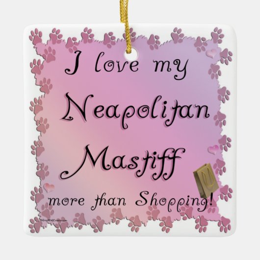 Napolitaanse Mastiff Shopping Keramisch Ornament (Voorkant)
