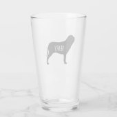 Napolitaanse Mastiff Silhouette Neo Dog Gepersonal Glas (Achterkant)