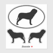 Napolitaanse Mastiff Silhouettes Vinyl Sticker Set (Vel)