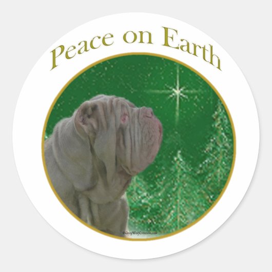 Napolitaanse mastiff vrede ronde sticker (Voorkant)