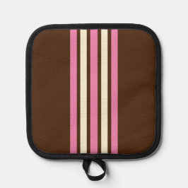 Napolitaanse Pot Holder (Bruin, Roze & Crème) Pannenlap