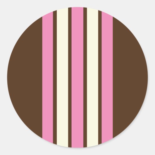 Napolitaanse ronde Stickers (bruin, roze en crème) (Voorkant)