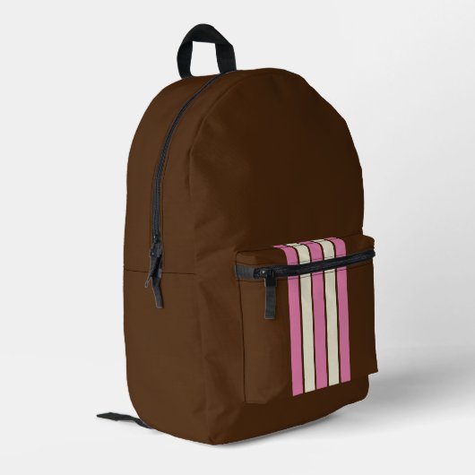 Napolitaanse rugzak (bruin, roze & crème) (Achterkant Hoek Links)