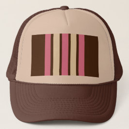 Napolitaanse trucker hoed (bruin, roze en crème) trucker pet