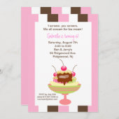 Napolitano Ice Cream Sundae Birthday Uitnodiging (Voorkant / Achterkant)