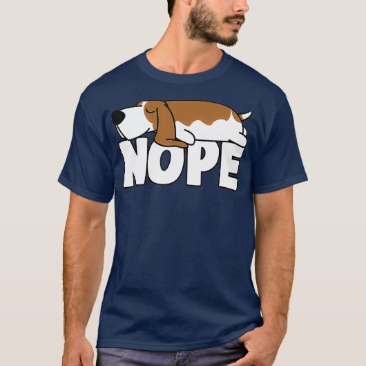 Napping Basset Hound Funny Nope Lazy Dogs Lover T-shirt (Voorkant)