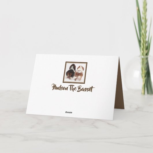 Napping Basset op grappige "Vaderdag" Kaart (Achterkant)