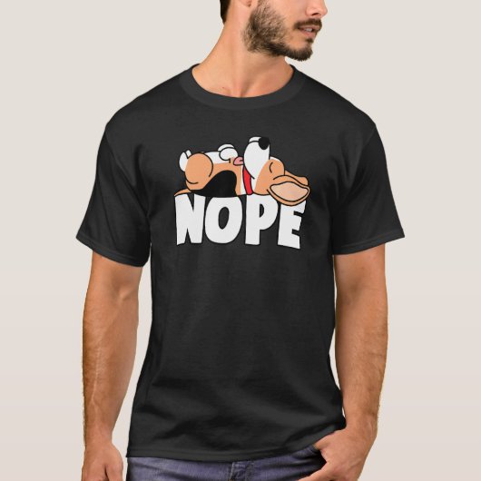 Napping Beagle T-shirt Nope Lazy Dogs Pets Fan (Voorkant)
