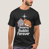 Napping Buddies Forever - kat/hond T-shirt ontwerp (Voorkant)