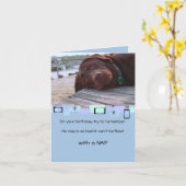 Napping Chocolate Lab Alle Gelegenheid Wenskaart Kaart (Gele Bloem)