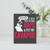 Napping en bevochtigen mijn Cavapoo Dog Nap Humor Briefkaart (Staand voorkant)