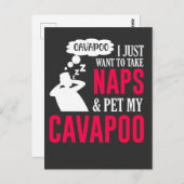 Napping en bevochtigen mijn Cavapoo Dog Nap Humor Briefkaart (Voorkant / Achterkant)