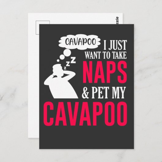 Napping en bevochtigen mijn Cavapoo Dog Nap Humor Briefkaart (Voorkant / Achterkant)