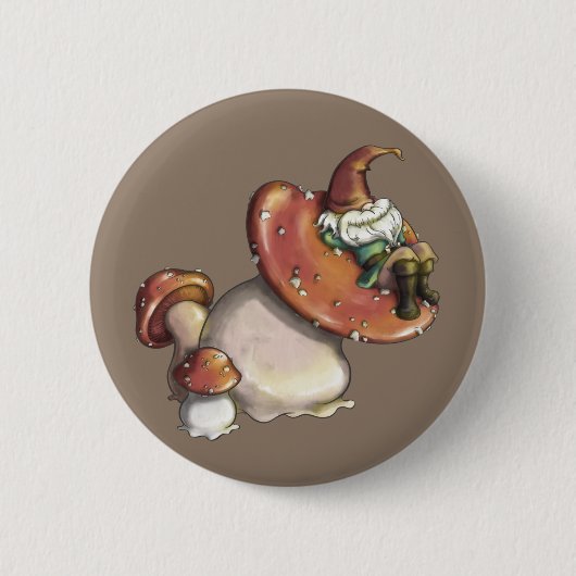 Napping Gnome Ronde Button 5,7 Cm (Voorkant)