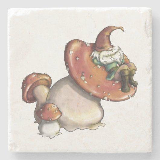 Napping Gnome Stenen Onderzetter (Voorkant)