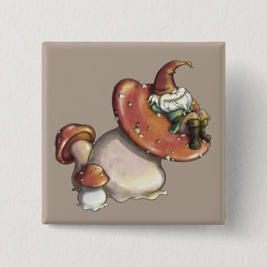 Napping Gnome Vierkante Button 5,1 Cm (Voorkant)