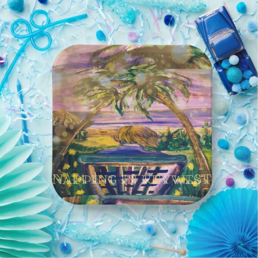 Napping in Key West Fun and Casual Papieren Bordje (Feest)