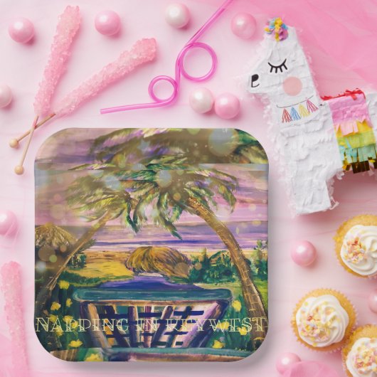 Napping in Key West Fun and Casual Papieren Bordje (Feest)