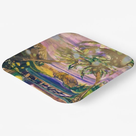 Napping in Key West Fun and Casual Papieren Bordje (Gebogen)