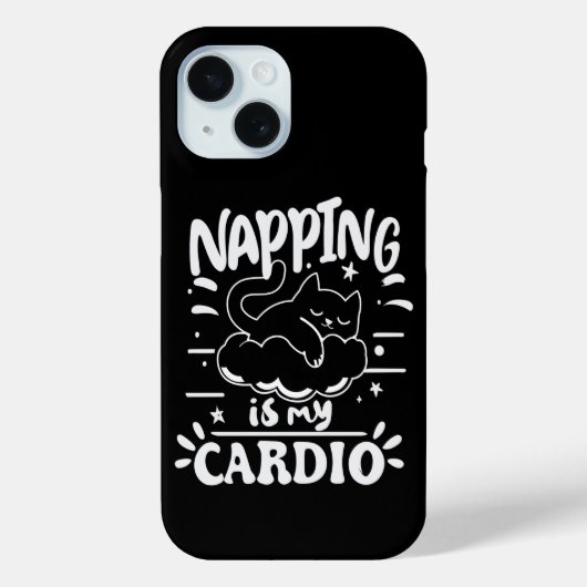 Napping is mijn cardio eenvoudig grappig kattenont Case-Mate iPhone case (Achterkant)